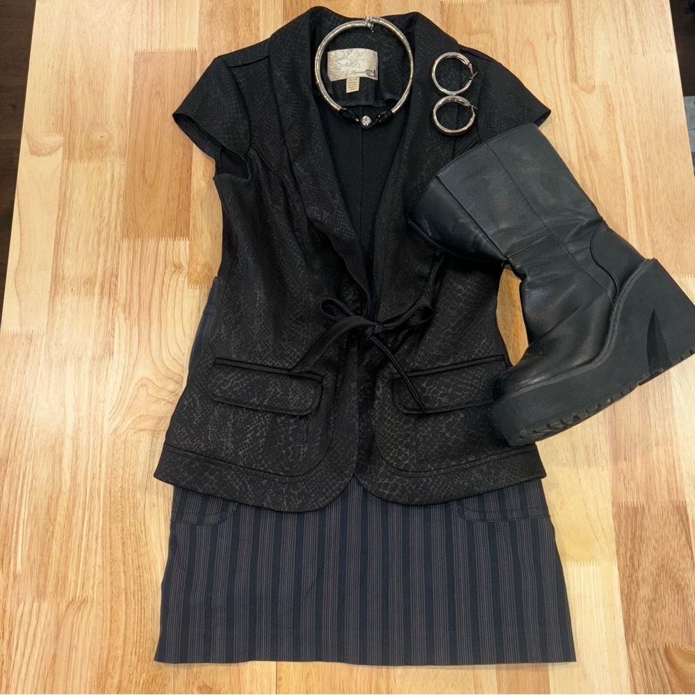 Dynamite Charcoal Patterned Blazer